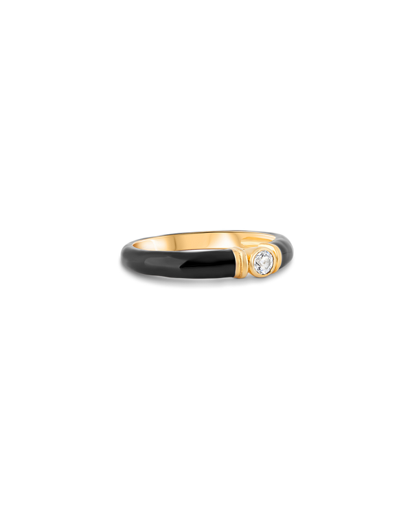 Kiki Black Enamel Ring
