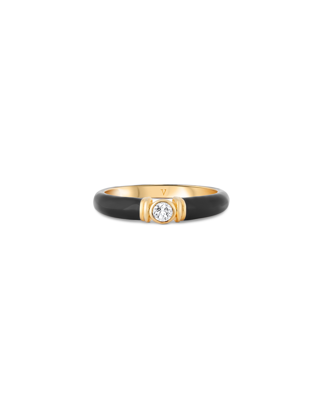 Kiki Black Enamel Ring