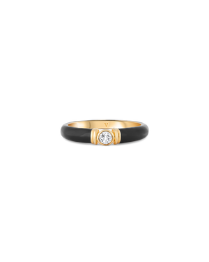 Kiki Black Enamel Ring