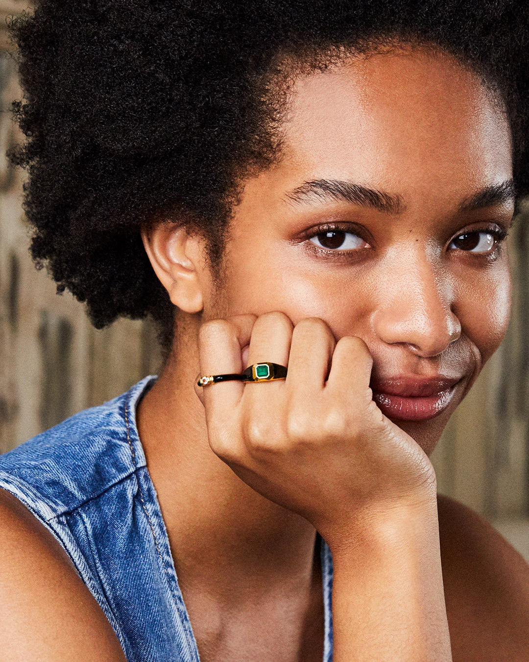 Kiki Black Enamel Ring