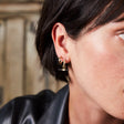 Dyllan Hoop Earrings + Black Enamel T-Bar Charms