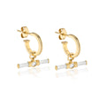 Dyllan Hoop Earrings + White Enamel T-Bar Charms