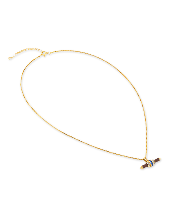 Bridget Brown Enamel T-Bar Necklace