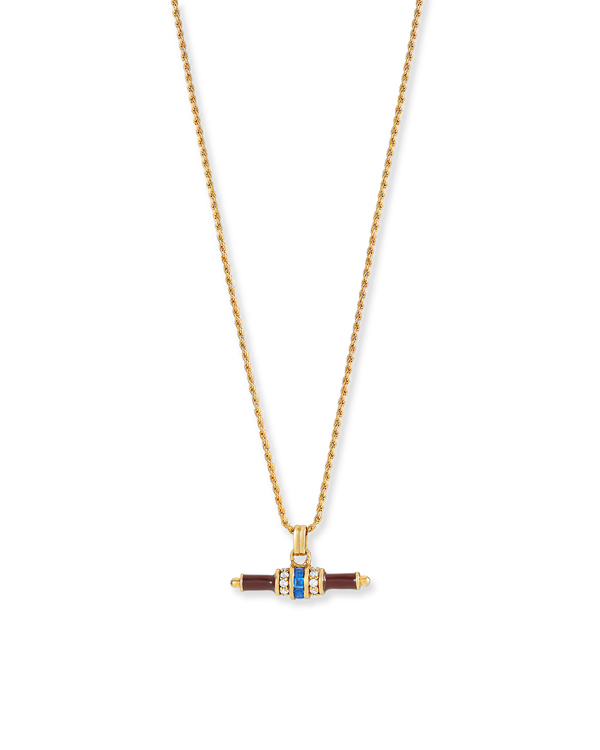Bridget Brown Enamel T-Bar Necklace