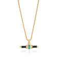 Bridget Black Enamel T-Bar Necklace