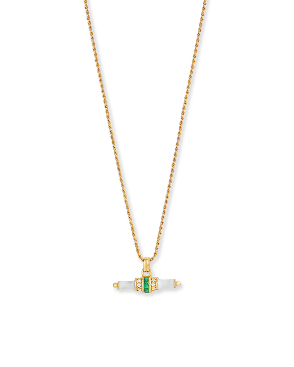 Bridget White Enamel T-Bar Necklace