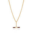 Dyllan Brown Enamel Small T-Bar Necklace