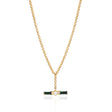 Dyllan Green Enamel Small T-Bar Necklace
