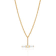 Dyllan White Enamel Small T-Bar Necklace