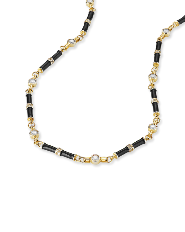 Marlowe Black Enamel Necklace