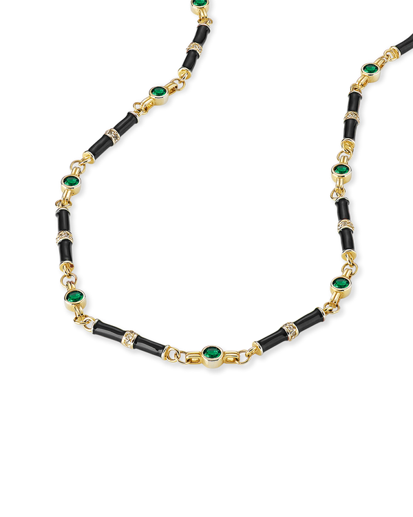 Marlowe Black Enamel Necklace
