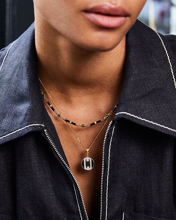 Marlowe Black Enamel Necklace