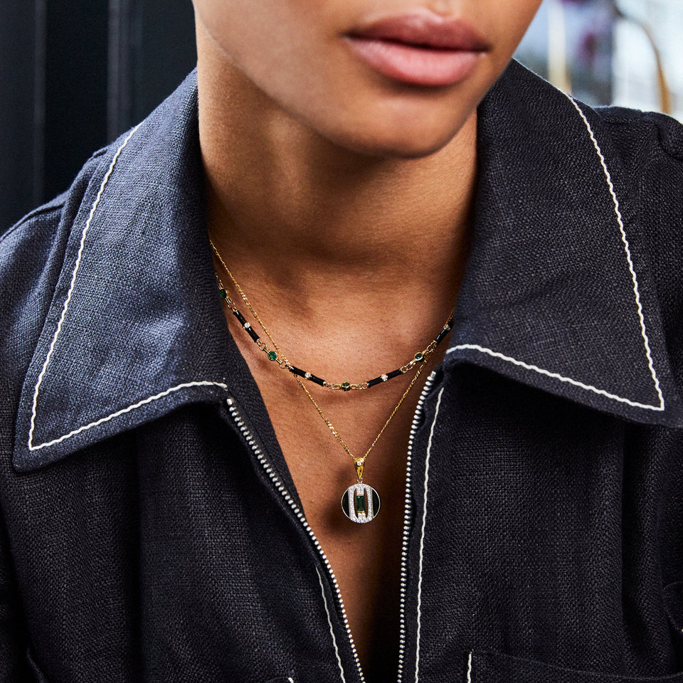 Marlowe Black Enamel Necklace