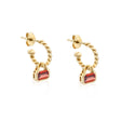 January: Garnet Charms on Twisted Hoops