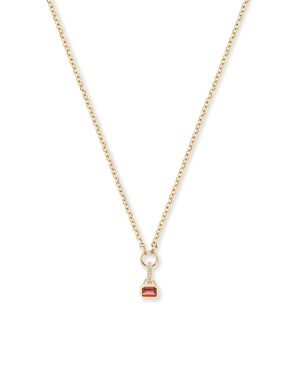 January: Garnet Charm on Carrier Chain
