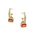 January: Garnet Charms on White Topaz Hoops