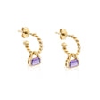 February: Amethyst Charms on Twisted Hoops
