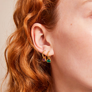 February: Amethyst Charms on Twisted Hoops