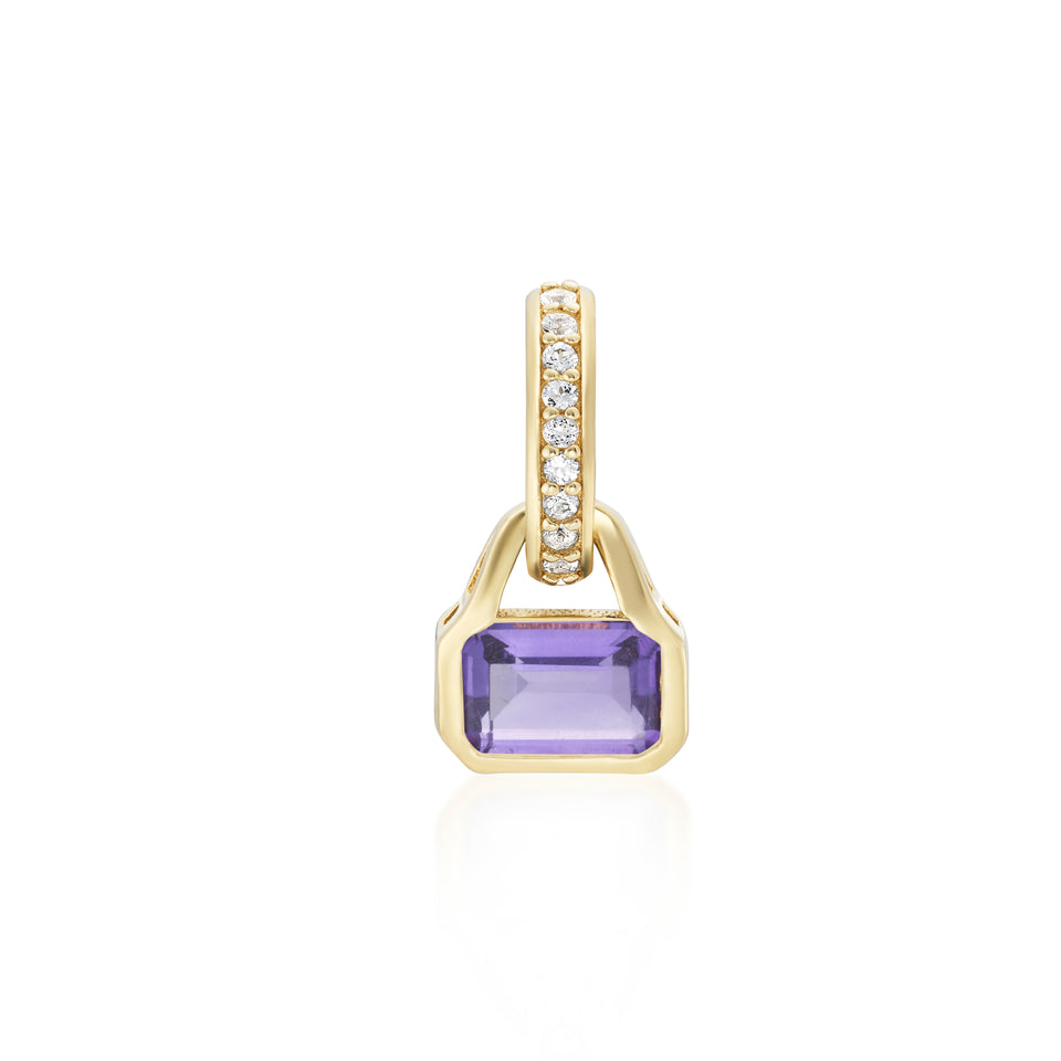 February: Amethyst Charm on Carrier Chain