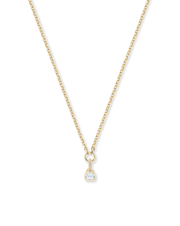 March: Blue Topaz Charm on Carrier Chain