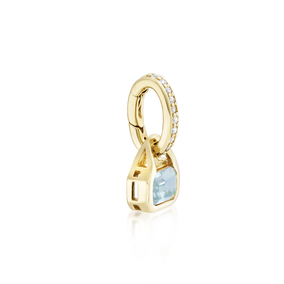 March: Blue Topaz Charm on Carrier Chain