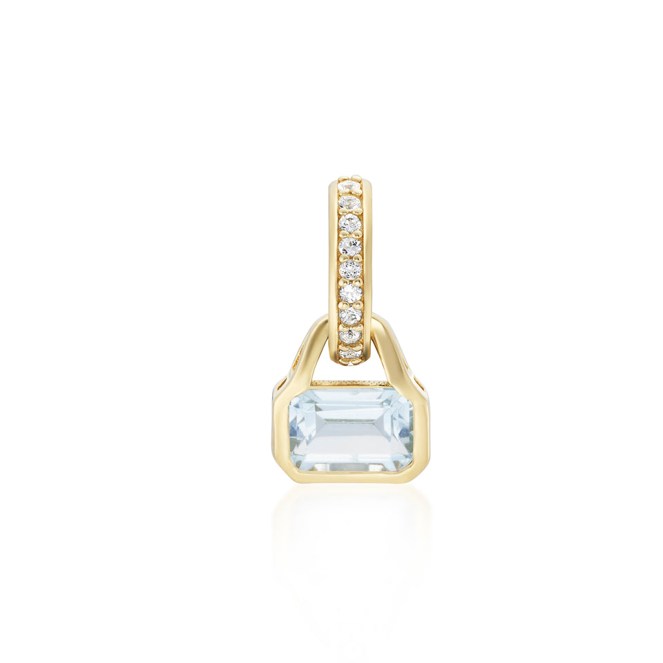 March: Blue Topaz Charm on Carrier Chain