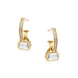 April: White Topaz Charms on White Topaz Hoops