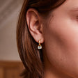 April: White Topaz Charms on White Topaz Hoops