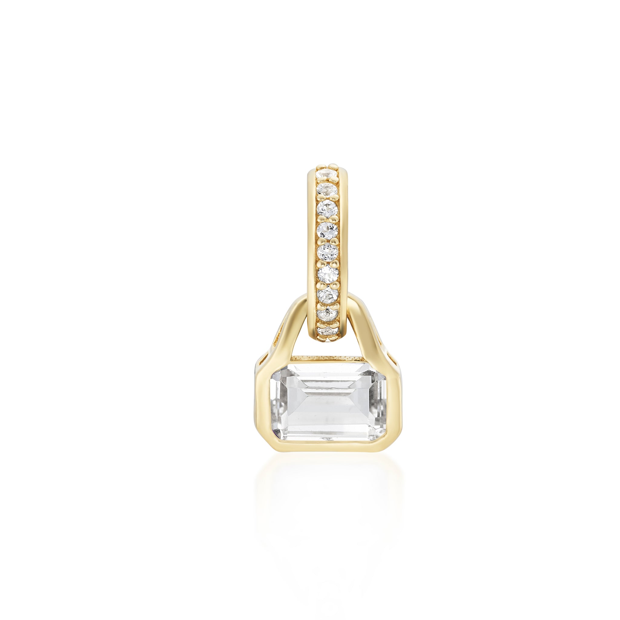 April: White Topaz Charm