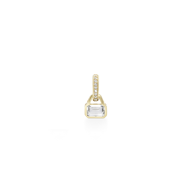 April: White Topaz Charm