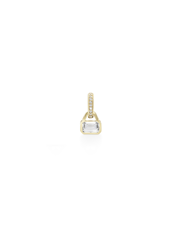 April: White Topaz Charm