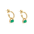 May: Green Agate Charms on Twisted Hoops