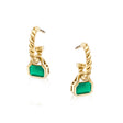 May: Green Agate Charms on Twisted Hoops
