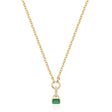 May: Green Agate Charm on Carrier Chain