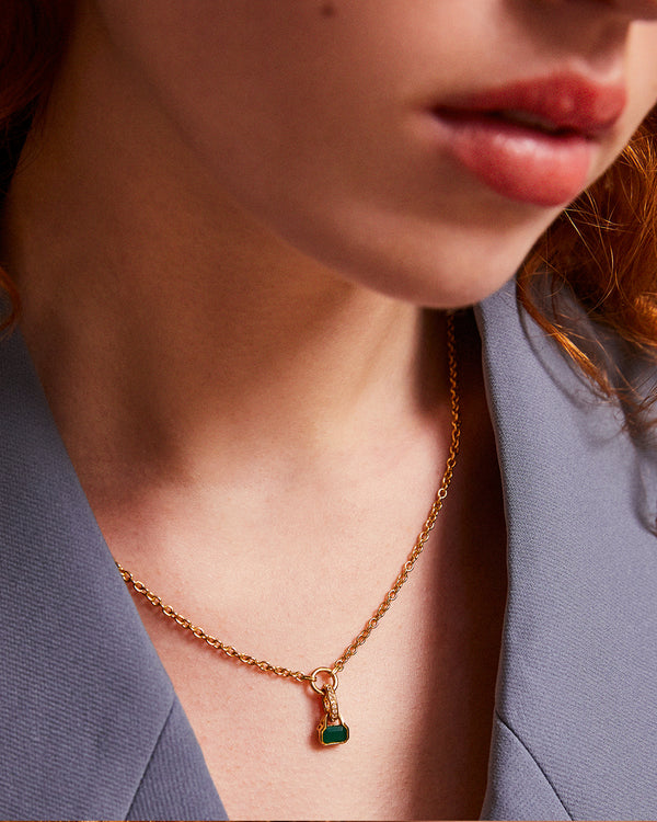 May: Green Agate Charm
