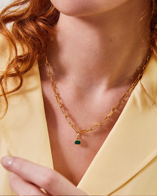 May: Green Agate Charm
