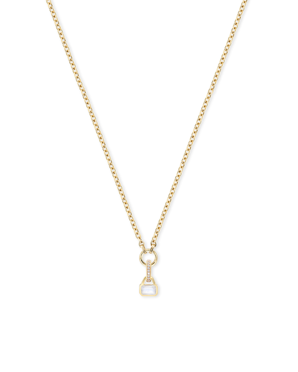 June: Moonstone Charm on Carrier Chain