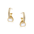 June: Moonstone Charms on White Topaz Hoops
