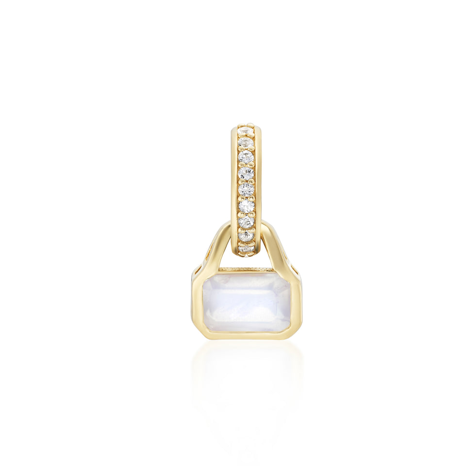 June: Moonstone Charm on Carrier Chain