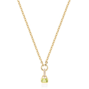 August: Peridot Charm on Carrier Chain