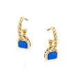 September: Blue Lapis Charms on Twisted Hoops