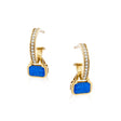 September: Blue Lapis Charms on White Topaz Hoops