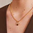 October: Rhodolite Charm on Carrier Chain