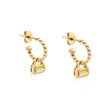 November: Citrine Charms on Twisted Hoops