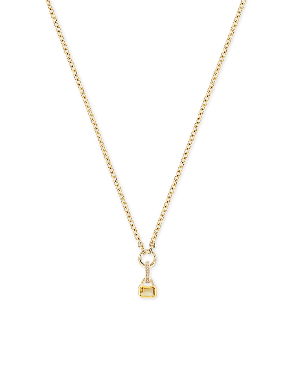 November: Citrine Charm on Carrier Chain