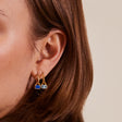 December: Swiss Blue Topaz Charms on Twisted Hoops