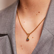 December: Swiss Blue Topaz Charm on Carrier Chain