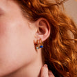 December: Swiss Blue Topaz Charms on White Topaz Hoops