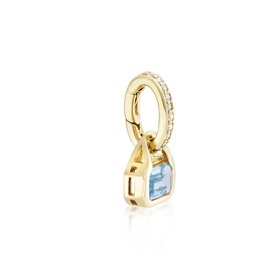 December: Swiss Blue Topaz Charm on Carrier Chain
