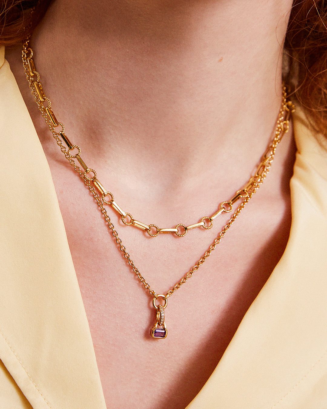 Twisted Link Vintage Chain Necklace in Gold | SS24 | V by Laura Vann